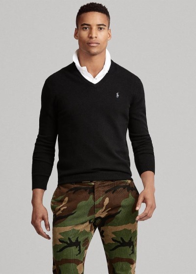 Men's Polo Ralph Lauren Merino Wool V-Neck Sweater | 450821JHN